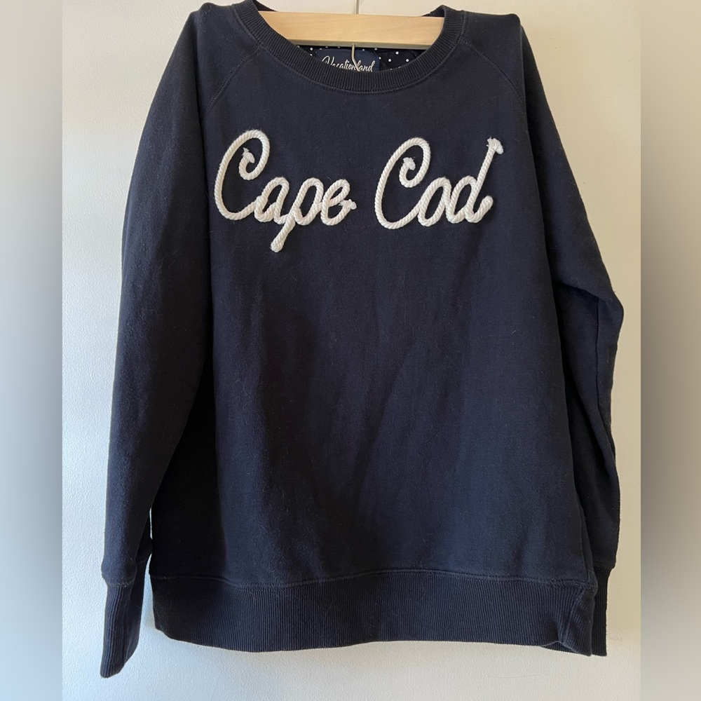 Cape Cod Vacationland Wear Women's Medium Blue Sweatshirt Nylon Nautical Rope